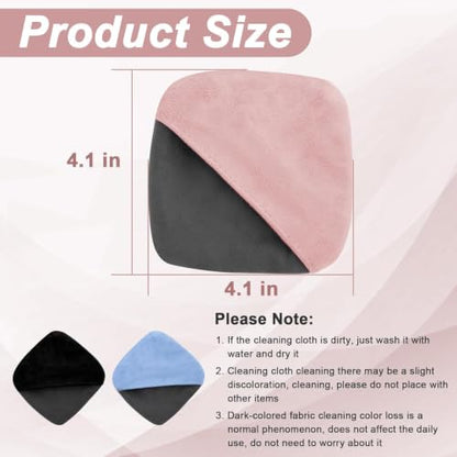 BFXM 2PCS Car Screen Cleaner, 4.1''×4.1'' Pink Microfiber Dashboard Wipes | Square Microfiber Cloth, Automotive Display Wipes,Vehicle Screen Cleaner Tool for Dashboard Display, Car Interior Tool - color: Pink& Grey