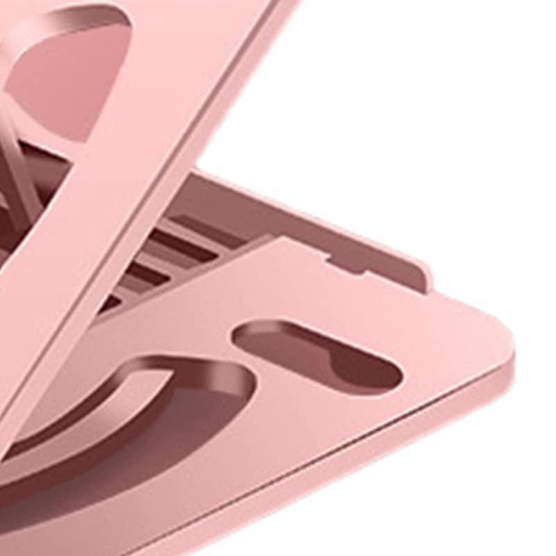 SUNGOOYUE Laptop Stand, 8 Angle Adjustable Ergonomic Foldable Portable 360 Degree Rotating with Hollow Design for Home Office School Notebook (Pink) - color: Pink