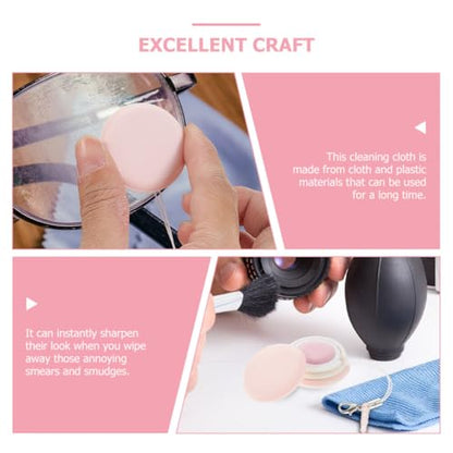 GLEAVI Pouch Microfiber Cleaning Cloth - 6pcs Mini Phone Screen Wiper Macaron Shape - Portable Lens & Screen Cleaner Cloth Keychain Glasses Eyeglass Brush (Pink,Blue)