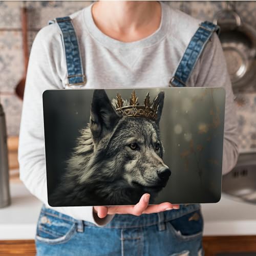 Universal Laptop Skin Sticker with 2 Wrist Pad Skins, Waterproof Scratch Resistant Vinyl Laptop Cover Decal, Cut to Fit for 11–15.6 Inch MacBook HP Dell Lenovo, King Wolf - color: King Wolf