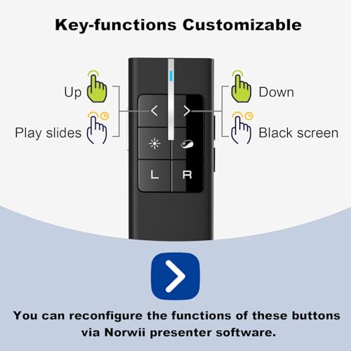 N99 Air Mouse Presentation Clicker with Laser Pointer, Wireless Presenter | Rechargeable Clicker for PowerPoint presentations, Volume Control PowerPoint Clicker, Presentation Remote, Annotate and Erase