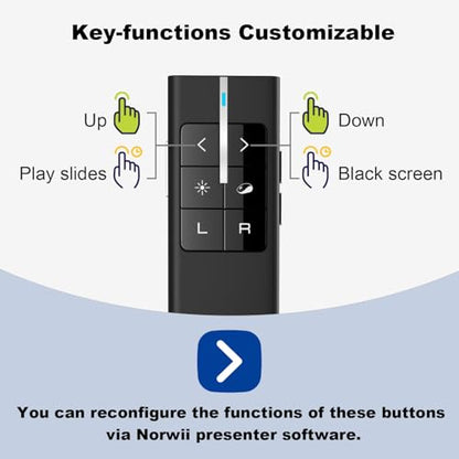 N99 Air Mouse Presentation Clicker with Laser Pointer, Wireless Presenter | Rechargeable Clicker for PowerPoint presentations, Volume Control PowerPoint Clicker, Presentation Remote, Annotate and Erase