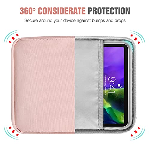 TiMOVO 9-11" Tablet Sleeve Bag Carrying Case with Strap, Pink | Fits iPad A16 11", Pad Air 11/5th & 4th 10.9", 10th Gen/10.2", Galaxy Tab A11 Plus, Multi-Pocket, Handle, Padded Protection - color: A-Pink, size: 9-11