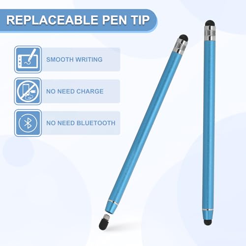 PATIKIL 5 Pcs Stylus Pens for Touch Screens, 2 in 1 High Sensitivity Universal Pen Capacitive Stylus for Phone Tablets Laptop Touch Screen Device, Blue - color: Blue