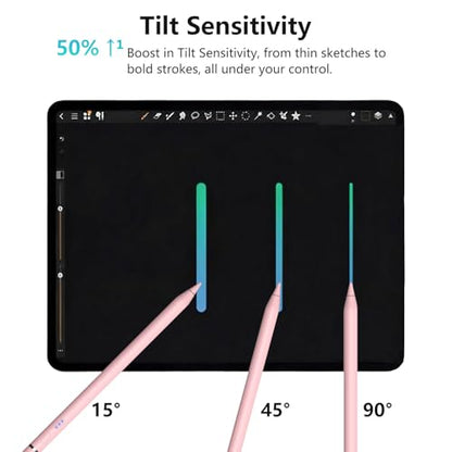 iPad Pencil 1st Generation for iPad, Stylus Pen for Apple Pencil 2nd Generation with Magnetic Charging Tilt Sensitivity& Palm Rejection, Pencil for iPad Pro 11/12.9/13, Air, Mini Pink - color: pink