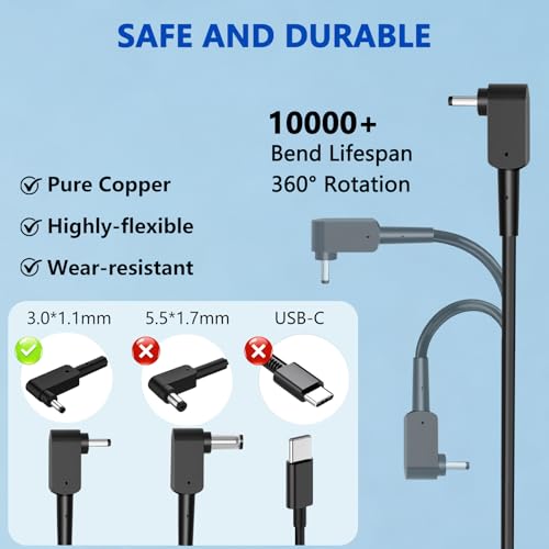19V 3.42A 65W for Acer Laptop Charger 3.0x1.1MM Connector, Compatible with Acer Chromebook Aspire 5 3 A315-23 A515-45, N15Q9 N15Q10 N15V1 N16P1 CB3 CB5, Swift Laptop 1/3 Series