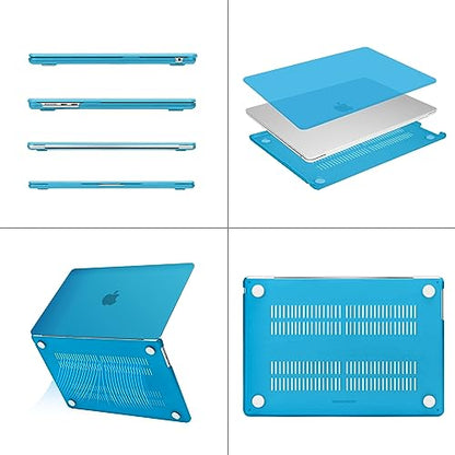 MOSISO Compatible with MacBook Air 15 inch Case M5 M4 M3 M2 2026 2025-2023 | Model A3448 A3241 A3114 A2941, Scratch-Resistant Ultra-Thin Protective Hard Shell Case Cover, Aqua Blue - color: Aqua Blue