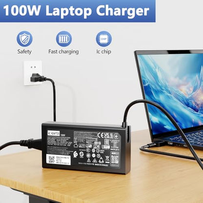 100W USB C Charger for Lenovo Yoga 9 9i 7 7i,Yoga Slim 7 Pro,ThinkBook 15 16,ldeapad 5Pro16,ADL100YLC3A,ADL100YDC3A,SA11D52396,GX21J75543,5A11J62105,ThinkBook,Yoga,IdeaPad Type C Laptop Power Supply