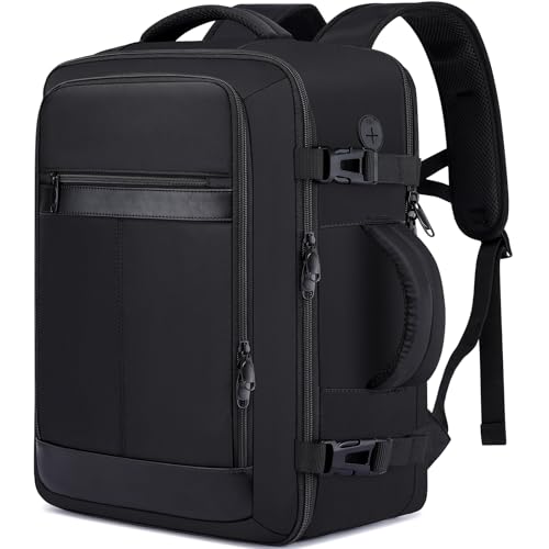 Travel Backpack for Men,Airplane Approved Carry On Backpack Suitcase with Shoe Pouch, Luggage Bag TSA 15.6inch Laptop Mochila Flight Approved Personal Item Travel Bag Bookbag Travel Essentials,Black - color: Black, size: Large-25L
