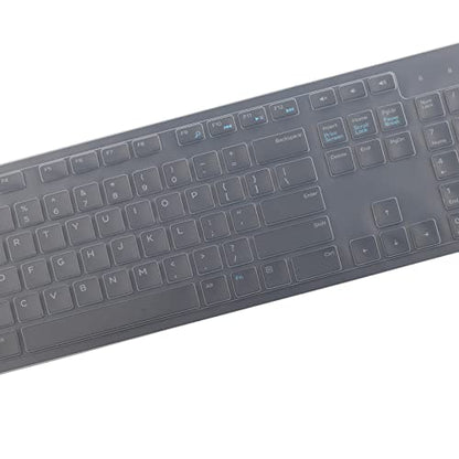 Keyboard Cover Skin for Dell KM636 KB216 KB216t KB216d KB216p Wired & Wireless Keyboard, Dell Optiplex 5250 3050 3240 5460 7450 7050, Dell Inspiron Desktop 24" 27" 5400 5490 7700 7790 3475 3670 3477 - color: Clear