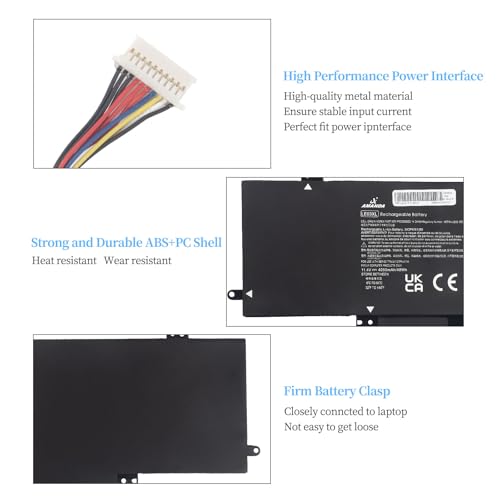 796356-005 LE03XL Laptop Battery for HP Pavilion X360 13-s120nr 13-s000 15-bk000 Series, 13-s120nr 13-s128nr 15-bk010nr 15-bk152nr M6-W101dx W010dx W102dx W103dx HSTNN-PB6M HSTNN-YB5Q - size: 9.4*5.4*1.14inch LE03XL