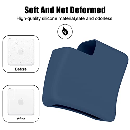 Soft Silicone 140W Charger Protector Case Sleeve for 2026 MacBook Pro 16 inch A3428 A3429 A3186 A3403 A2991 A2780 A2485 M5 M4 M3 M2 M1 Chip 2024-2021, 140W Power Adapter Cover, Navy Blue - color: Navy Blue