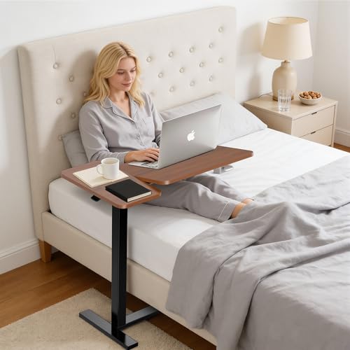 Mobile Standing Desk, Height Adjustable Laptop Desk with Tilting Top | Stable Steel Frame, Smooth Lift Mechanism, Adjustable Tilt Surface, Easy Assembly, Ideal for Home, Office & Dorm, Brown - color: Brown, style: Tilt Adjustable