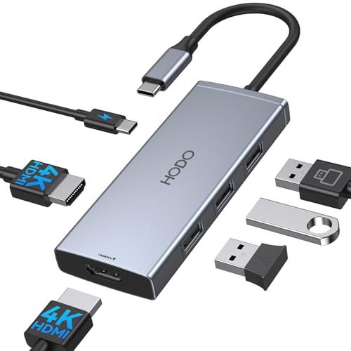 HODO Docking Station to Dual HDMI Monitors USB C to Dual HDMI Adapter 4K | Laptop Docking Station Dual Monitor with 2 HDMI PD 3 USB Port Compatible for HP Elitebook Dell XPS 13 15 etc