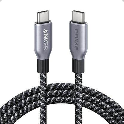 Anker Prime USB C to USB C Cable, 240W Fast Charging Durable Cable (6 ft) | USB 2.0 Upcycled Braided Nylon, 100-Year Bend Durability for iPhone 17 / 17 Pro / 17 Pro Max, MacBook, Galaxy, and More - size: 6FT
