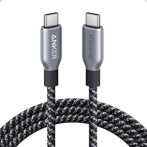 Anker Prime USB C to USB C Cable, 240W Fast Charging Durable Cable (6 ft) | USB 2.0 Upcycled Braided Nylon, 100-Year Bend Durability for iPhone 17 / 17 Pro / 17 Pro Max, MacBook, Galaxy, and More - size: 6FT