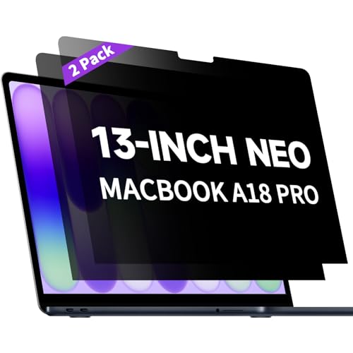 2-Pack Privacy Screen Protector for MacBook Neo 13-Inch A18 Pro – Matte Laptop Privacy Screen Shield Anti Blue Light Glare Filter for 2026 Mac Neo 13in - size: 2 PACK MacBook Neo 13 Inch