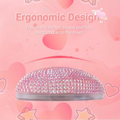 elec Space Wireless Bluetooth Mouse, Rechargeable Silent and Stylish Heart-Shaped Mouse for Laptop, PC - 10m Range (Pink) - color: pink