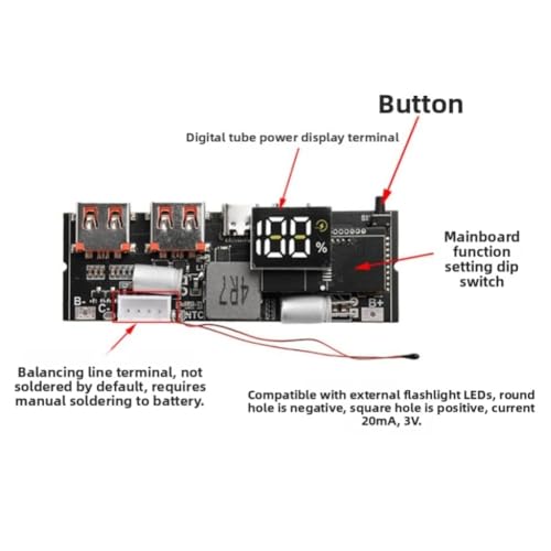 3S 4S 5S 65W 100W Power Bank Module Circuit Board With Charging, Comprehensive Safety Protections And Low Ripple Output(3S 65W) - size: 3S 65W