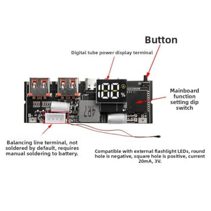 3S 4S 5S 65W 100W Power Bank Module Circuit Board With Charging, Comprehensive Safety Protections And Low Ripple Output(3S 65W) - size: 3S 65W