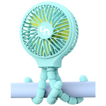 WiHoo Portable Stroller Fan, 11H Ultra-long Battery Life 3 Speed 360°Rotate, USB Rechargeable or Battery Operated Cooling Clip On Personal Fan for Baby Crib Travel Car Seat Blue - color: Blue