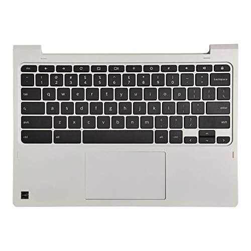 Laptop Palmrest Upper Case Top Cover with US English Keyboard Touchpad Assembly Replacement for Lenovo Chromebook 11 C330 5CB0S72816 5CB1B77634 White
