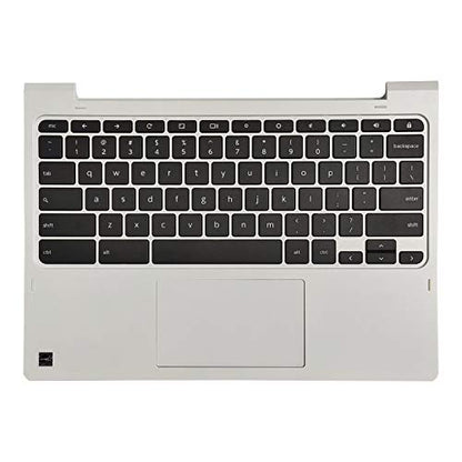 Laptop Palmrest Upper Case Top Cover with US English Keyboard Touchpad Assembly Replacement for Lenovo Chromebook 11 C330 5CB0S72816 5CB1B77634 White