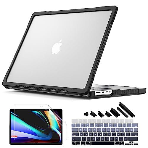 Batianda Ultimate Case for MacBook Pro 14 Inch 2026-2021, Translucent | Fits M5/M4/M3/M2/M1 Pro Max Chip Model, Heavy Duty Matte Translucent Rugged Protective Shell with Carbon Fiber Side Texture - color: X-Translucent