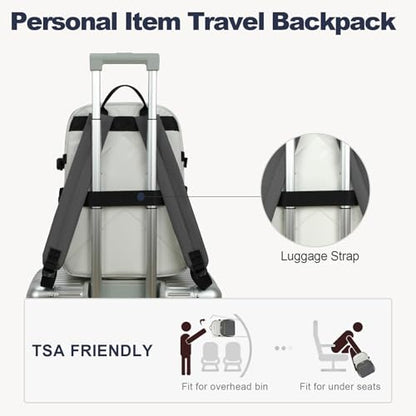 VANKEAN Laptop Backpack for Women (Beige-Grey, 18 Inch) - color: Beige-grey, size: 17.3 Inch
