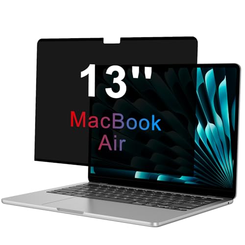 OMOTON Magnetic Privacy Screen for MacBook Air 13 Inch (2018-2021, M1), Anti-Spy Filter, Matte Anti Glare Blue Light Protector, Easy Install & Remove - size: MacBook Air 13"