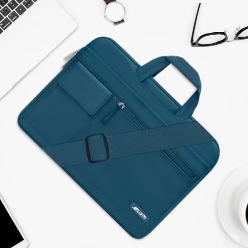 MOSISO Laptop Shoulder Bag Polyester Flapover Briefcase Sleeve Case | Compatible with MacBook Neo 13 inch 2026/Air 13.6 inch M5 M4 M3 M2 2026-2022/Air 13 M1 2022-2018/Pro 13 M2 M1 2026, Deep Teal - color: Deep Teal, size: 13 inch