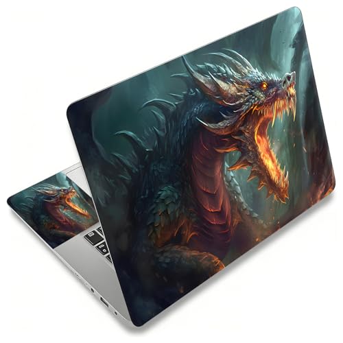 Laptop Skin Sticker Decal, Universal Reusable Vinyl Laptop Cover for 12" 13" 13.3" 14" 15" 15.4" 15.6" Notebook PC, Waterproof Scratch-Resistant with 2 Wrist Pads, Easy to Apply & Remove,P Dragon - color: P Dragon