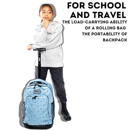 J World Sunny Rolling Backpack for Kids. Roller Bag With Wheels, Strawberry - color: Strawberry