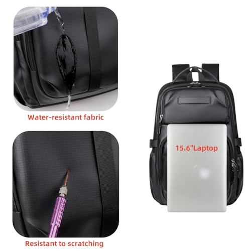 Casual laptop backpack, travel laptop backpack, water-resistant, suitable for work, travel, commuting, Daily. (Black) - color: Black