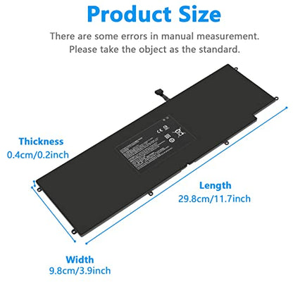 RC30-0196 Laptop Battery for Razer Blade Stealth 2016 v2 2017 i7-7500U i7-8550u 13.3" RZ09-01962W10 RZ09-0239 RZ09-02393E31 RZ09-01962E52 RZ09-01962E53 RZ09-01962E20 RZ09-01962E10 RZ09-01962E12 - size: 11.7*3.9*0.2inch RC30-0196