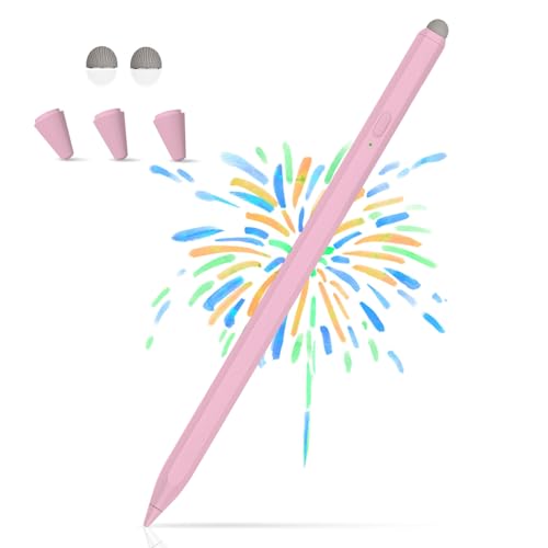 2-in-1 Stylus, Stylus Pen for Touchscreen,High Sensitivity & Precision | Touchscreen Suitable for iPad/iPhone/Samsung/Android Smartphone and Tablets, Compatible with All Touchscreen - color: Pink
