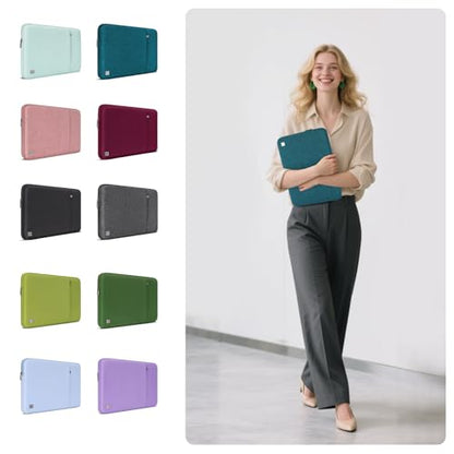 DOMISO Laptop Case Laptop Sleeve Cover Compatible with 15 inch MacBook Air M4/A3241 2025, M3/A3114,M2/A2941,15 inch MacBook Pro A1990 A1707,Compatible with Dell XPS 15 Plus with Pocket, Teal - color: Teal, size: 14 inch