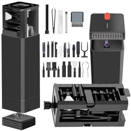 Cell Phone Cleaning Kit, iPhone Cleaning Kit for Charging Port Cleaner Keyboard Cleaning Kit for Airpods/Android/USB C/Earbuds/Laptop/iPad/Camera Lens with Stylus Pen (Black) - color: Black (Base)