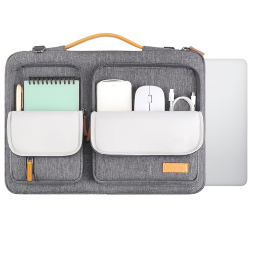 DOMISO 15.6 inch Laptop Case Sleeve Protective Cover Compatible with MacBook Pro 16 M4 M3 M2/Pro Max,15.6-16 inch HP Dell ASUS Lenovo Chromebook,Waterproof Computer Bag with Shoulder Strap,Grey - color: Grey, size: 15.6 inch