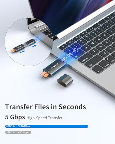 Orlian USB 3.0 Micro SD Card Reader, 5Gbps Speed SD Card Adapter, Menory Card Reader Compatible with Windows, MAC MacBook Pro/Air, Android and More, Black - size: 1 Pack