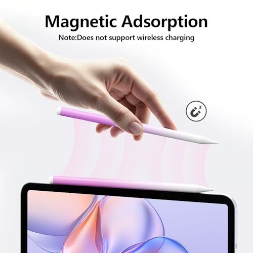 Stylus Pen for iPad 6-11th Gen 2X Fast Charge, Palm Rejection-White Pink | Tilt Sensitivity, USB-C Charge, Compatible with 2018-2026 Apple Pencil iPad Pro 11/12.9/13, Air 3/4/5/M2/M3/M4, mini 5/6/7 - color: White pink