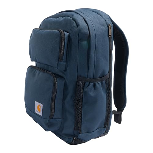 Carhartt 28L Dual-Compartment Backpack, Durable Pack with 16" Laptop Sleeve and Duravax Abrasion Resistant Base, Navy - color: Navy