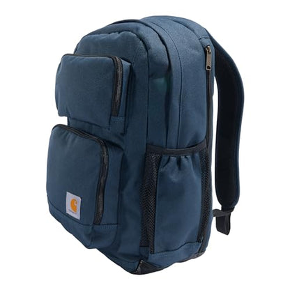 Carhartt 28L Dual-Compartment Backpack, Durable Pack with 16" Laptop Sleeve and Duravax Abrasion Resistant Base, Navy - color: Navy