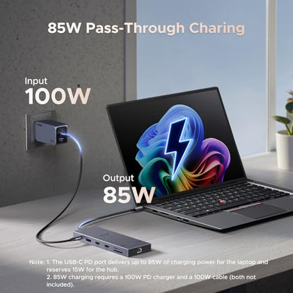 UGREEN 12-in-1 USB C Docking Station, Triple 4K, 2HDMI+DP, Revodok Pro 3121 | 2x10Gbps USB C, 2xUSB-A 2.0, 100W PD, SD/TF 3.0, 1000Mbps Ethernet, 3.5mm Audio, Revodok Pro USB-C Hub Multiple Adapter