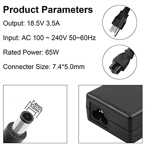 Laptop Charger AC Power Adapter for HP 608425-001 609939-001 18.5V 3.5A 65W