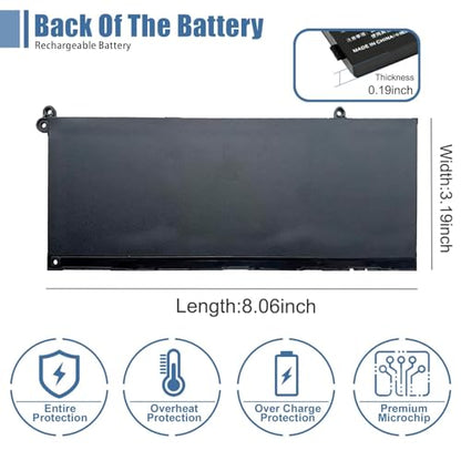 G91J0 Laptop Battery Replacement for Dell inspiron 3510 3515 3511 5515 5510/5518 5410(2-in-1)/5418 vostro 5410 5510 Latitude 3320 Series 0FH3K2 FH3K2 TN70C 0WV3K8 41Wh 3467mAh - size: 9.39*3.47*0.25 inch G91J0