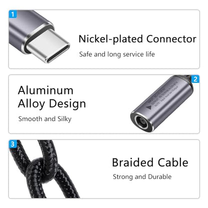 SinLoon PD 140W DC7909 to USB C Cable DC 7.9mm x 0.9mm Female(7.9 x 5.5mm) Input to Type C Male Power Charging Cable with PD Automatic Identification Chip,for Phones,Tablets,Laptops(DC7909)