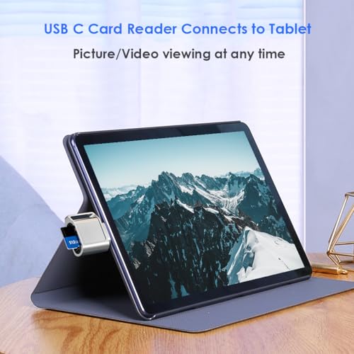 Micro SD Card Reader, USB C SD Card Reader, Type C TF Memory Card Reader with USB C to USB Adapter and Keychain, Compatible with iPhone 17/16/15, iPad, Samsung Galaxy, MacBook, Laptops and Tablets