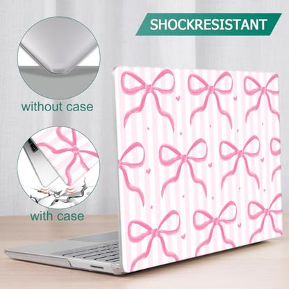 Case for Surface Laptop 5/4/3 13.5", Bows-Stripe | Hard Shell Case with Keyboard Cover & Screen Protector. Fits Surface Laptop 5/4/3 13.5" Metal Palm Rest Models 1951/1868. - color: Bows-Stripe