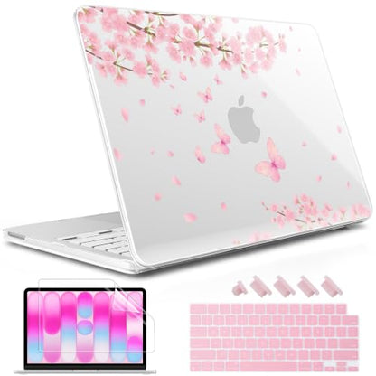 May Chen Compatible with MacBook Neo 13 inch Case 2026 Model A3404, Plastic Hard Shell,Keyboard Cover,Screen Protector,Dust Plug, for MacBook Neo 13" with A18 Pro Chip, Cherry Blossom - color: Cherry blossom